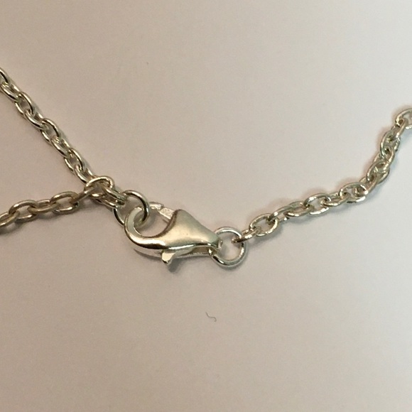 Blue Black Pearl & Sterling Silver Necklace - Picture 6 of 7